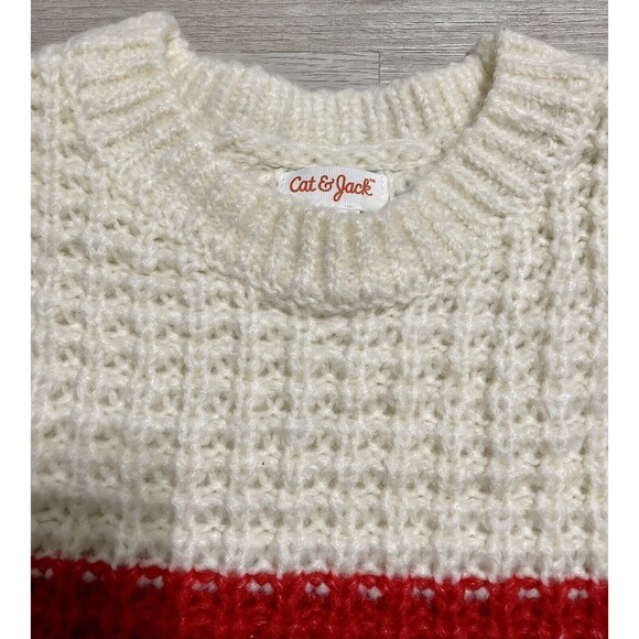 Cat & Jack Girls' Pink Striped Colorblock Rib Knit Pullover Sweater Top New M - Picture 4 of 4